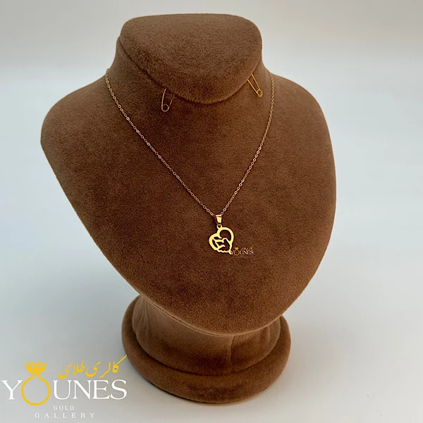 آویز کبوتر قلبی طلا لیزری